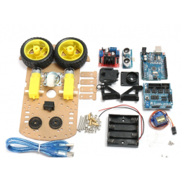 Kit arduino robot 2 ruote completo con piattaforma sensori shield 
