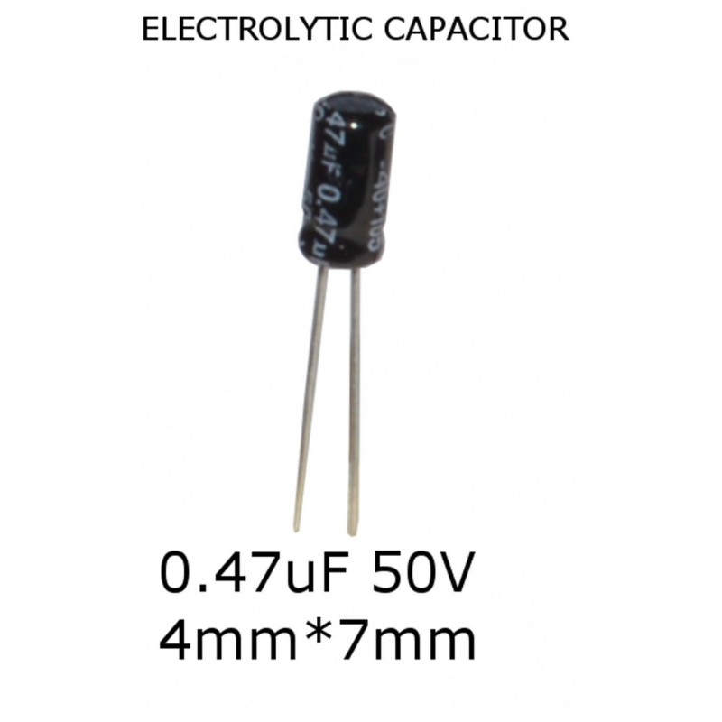 10x Condensatore Elettrolitico radiale Capacità 0.47?F (470nF ) 50V 4mm*7mm  85°C