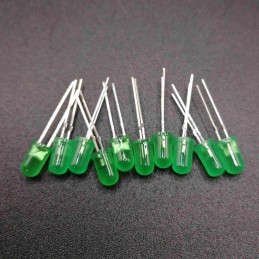 10 led diodi verdi 5mm 3,3v per elettronica arduino raspberry robotica