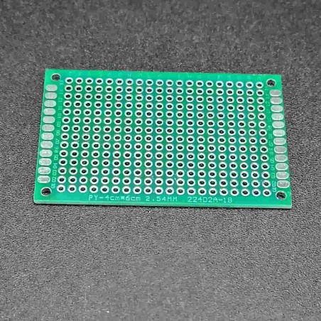 Basetta millefori bifacciale in vetronite 40X60mm passo 2,54mm per  realizzazione pcb circuiti