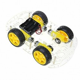 Kit smart car robot 4 WD con 4 motoriduttori ruote encoder piattaforma viti