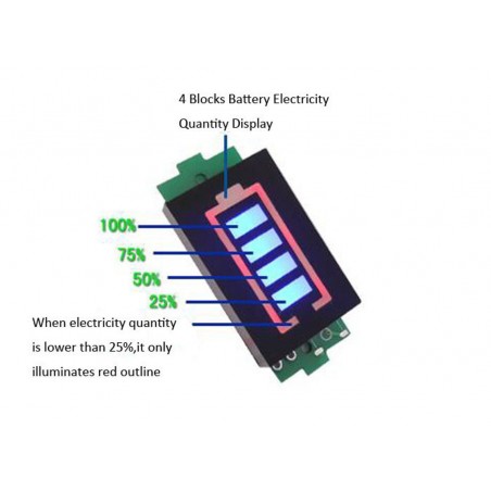 Tester batterie indicatore di tensione e capacità batteria lipo li-ion a  12V 3S